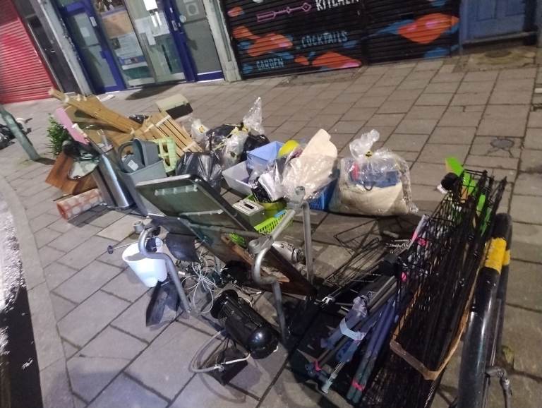 Have you lost all your possessions when you were away? (Belongings abandoned on a London street) 