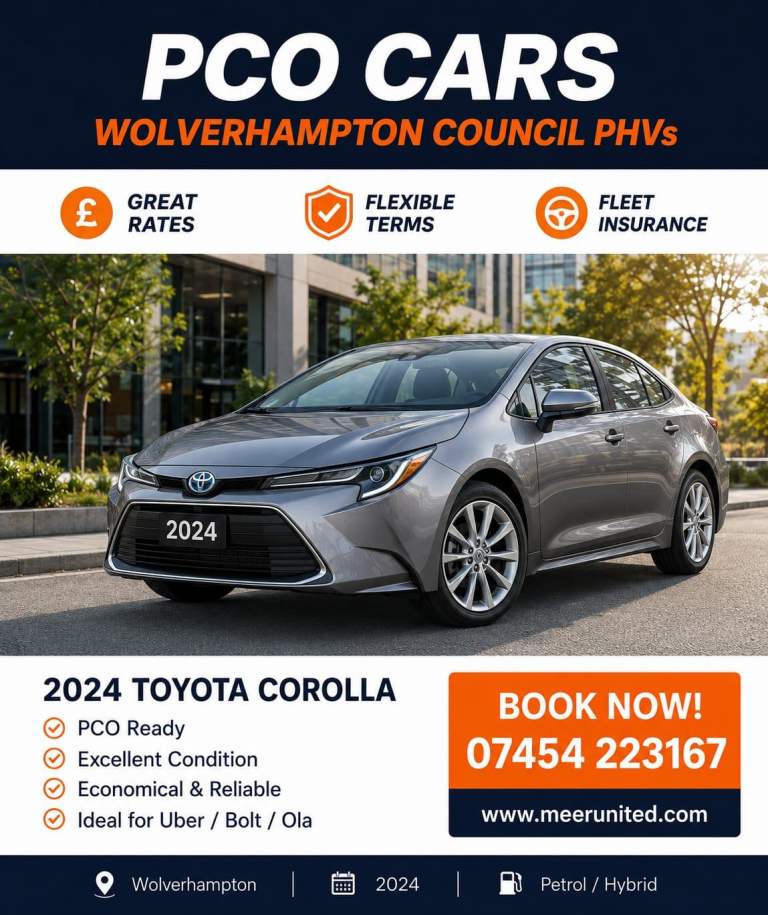 WOLVERHAMPTON PLATED CARS AVAILABLE FOR RENT IN MANCHESTER, LONDON, TOYOTA PRIUS,KIA