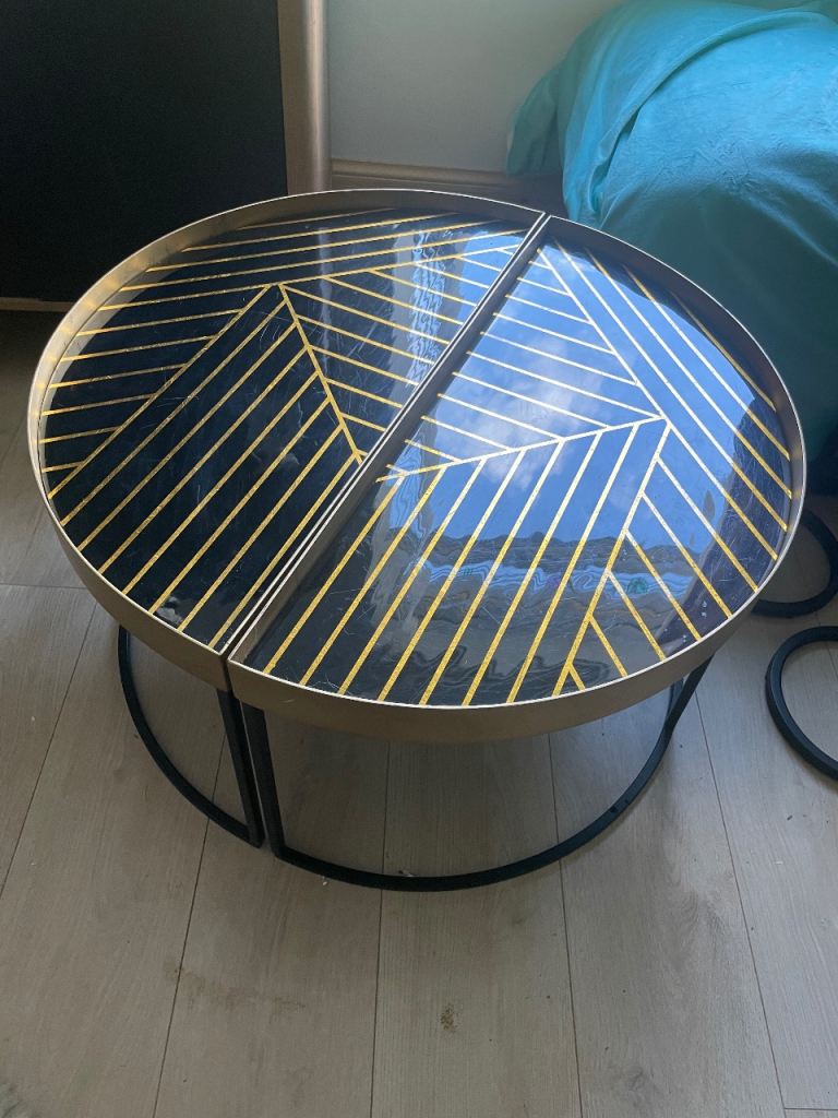 Rockett St George gold circle split art deco table