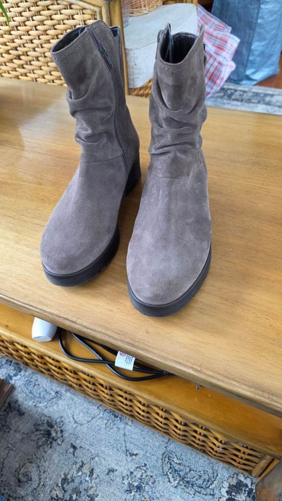 Ladies Grey Suede Ankle Boots by Gabor – As Good As New - Size 6.5