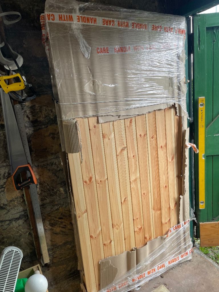 Two large pine garage doors - unused