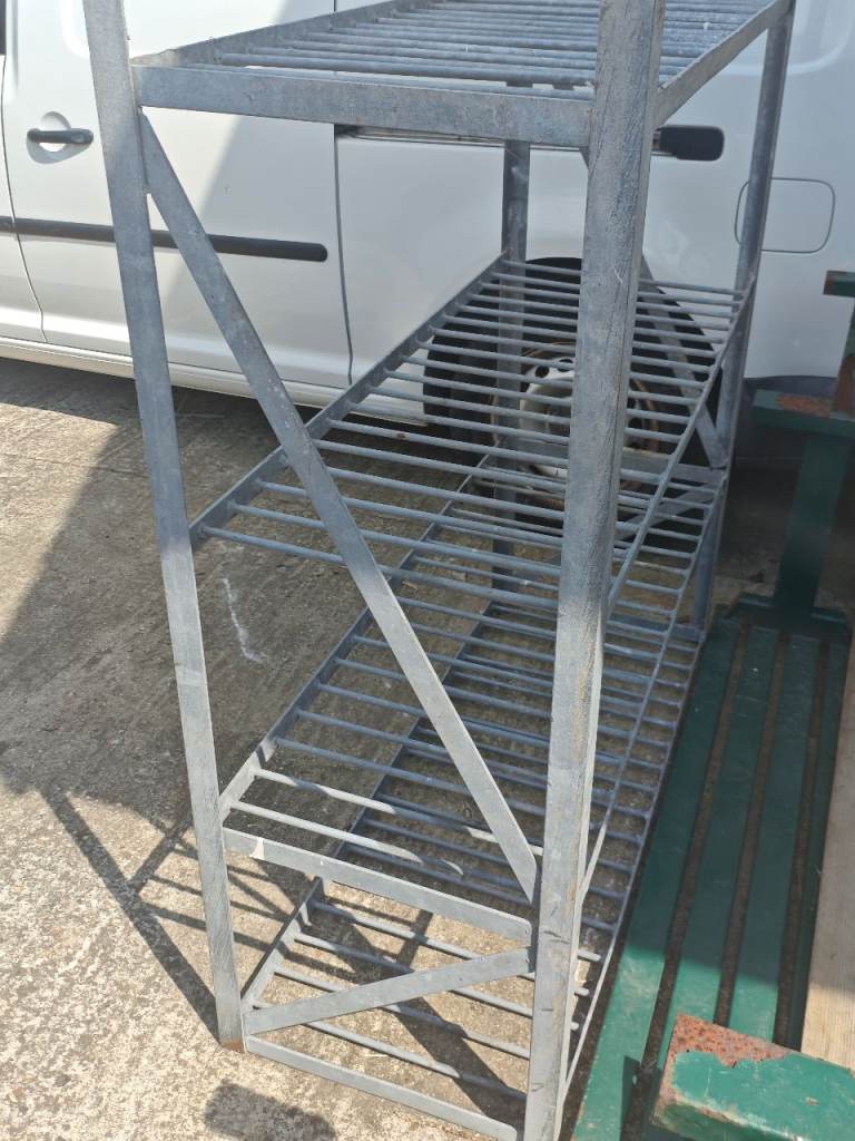 Sturdy Metal Shelving Unit - 3 Tiers, Galvanised Steel