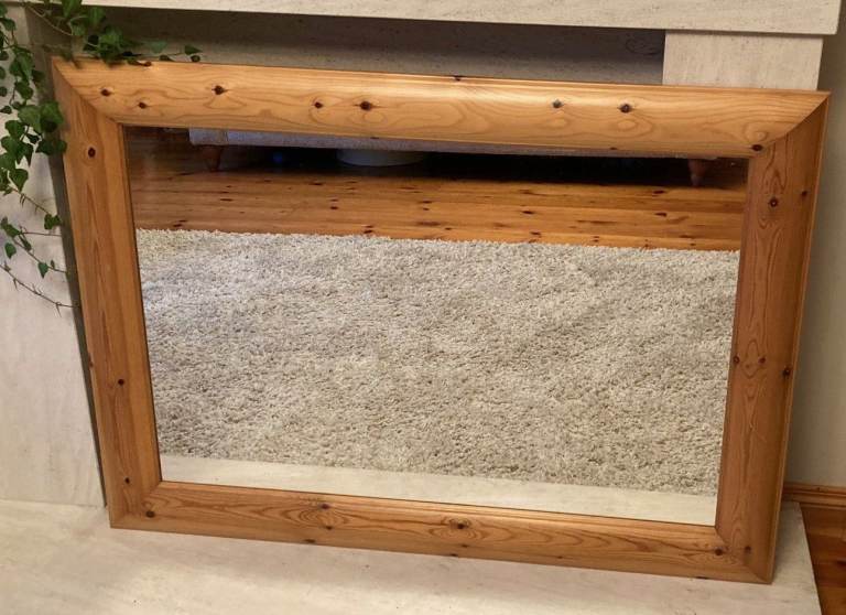 Large Wooden Framed Mirror – Good Condition
