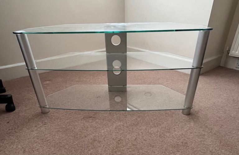 3-tier glass tv stand