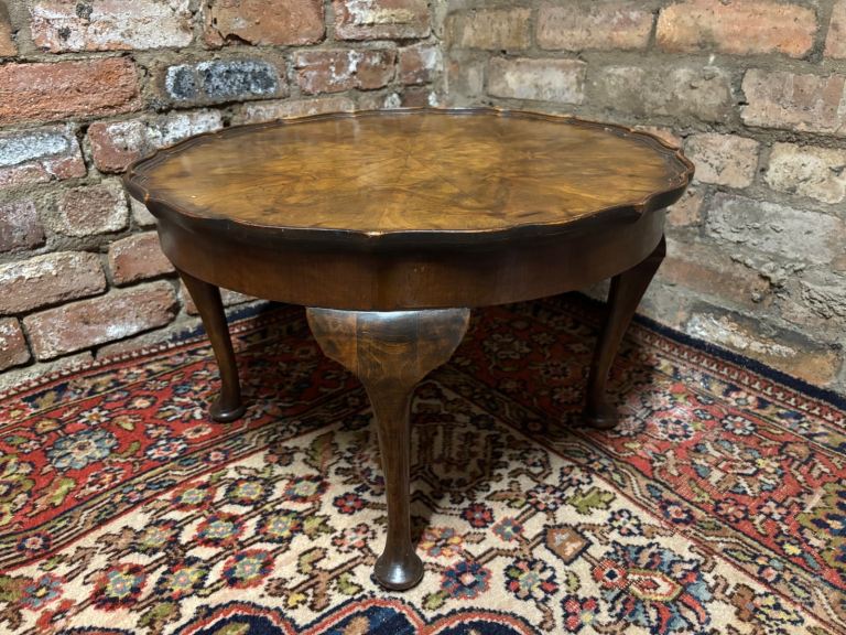 Antique Walnut Pie Crust Coffee Table CAN DELIVER 