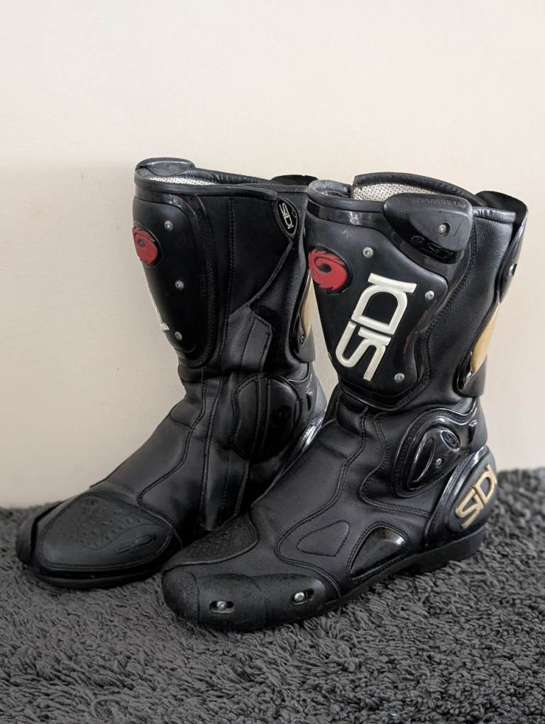 SIDI Vertigo Motorcycle Racing Boots Black Leather EU 41 UK 7