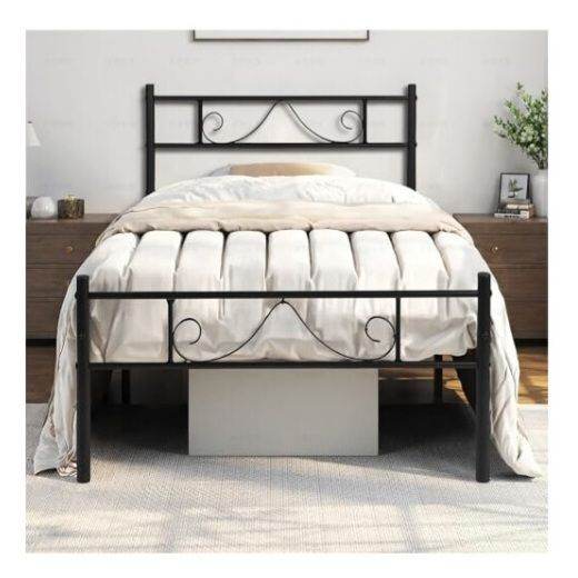 image for FurnitureR 197x91.5x80cm,Single 3ft Metal Bed Frame (197x91.5x80(beard)