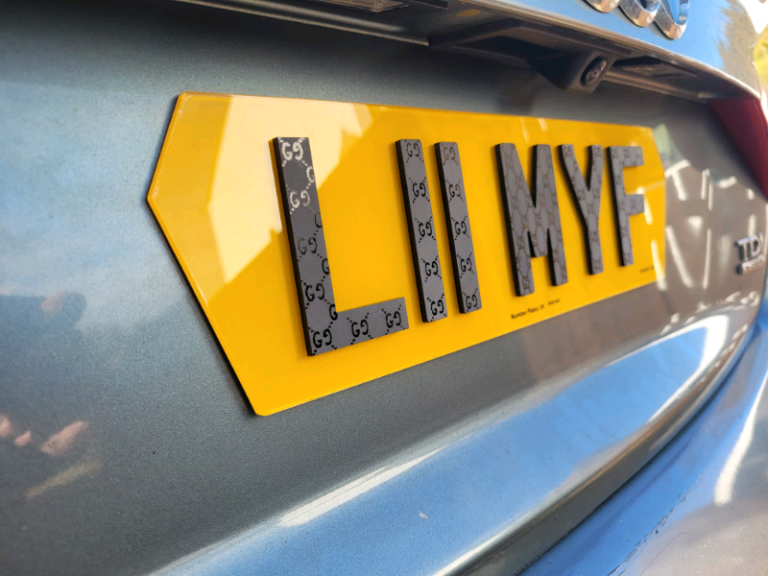 3mm Black Gucci 4D Car Number Plates