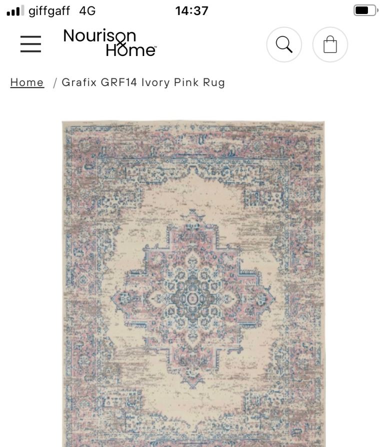 Nourison GRAFIX GRF14 IVORY PINK area rug 3.9ft x 5.9ft 114cm x 175cm