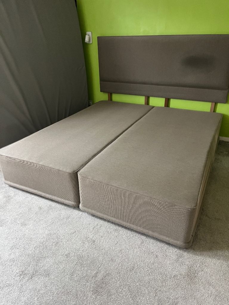 6ft upholstered Superking Hypnos storage base with Simba hybrid pro mattress