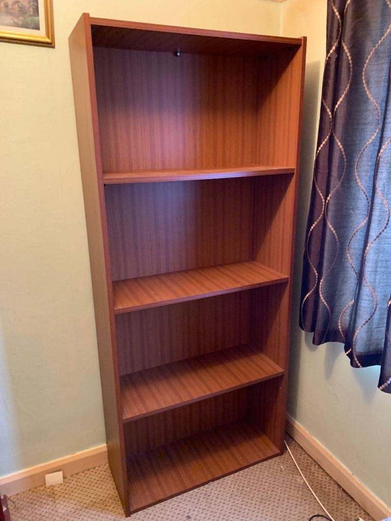 Tall Wooden Bookshelf with 5 Shelves – Good Condition