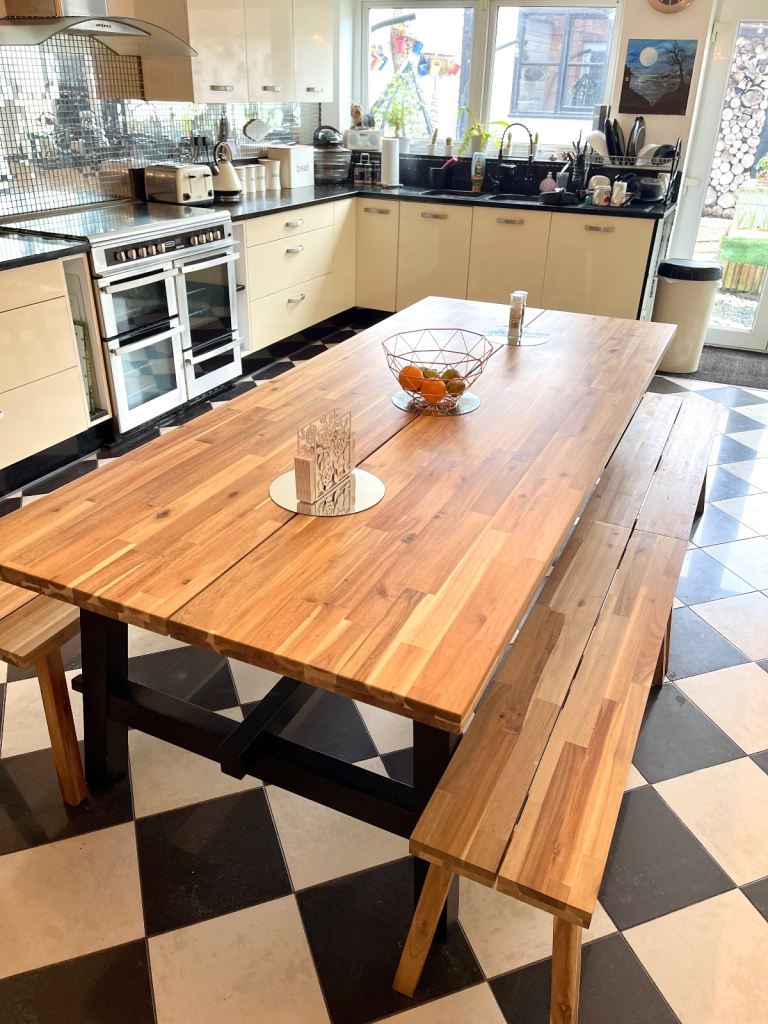 Beautiful Large Dining Table and Benches