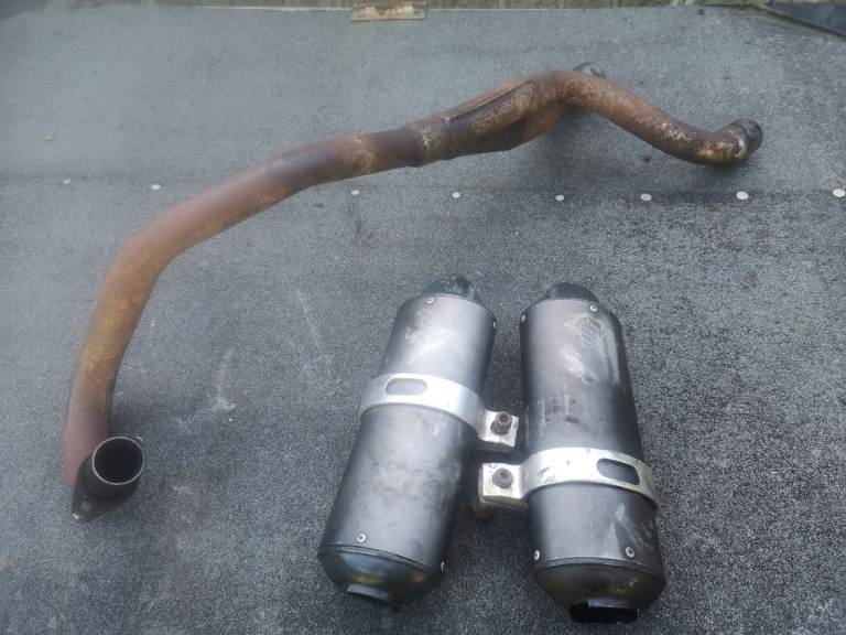 Pit bike twin exhaust 