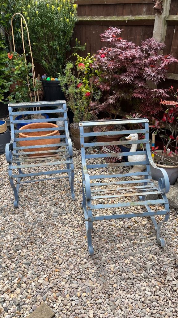 Heavy gauge metal garden chairs 
