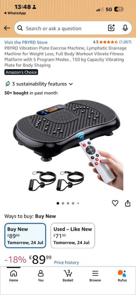 PBYRD Vibration Plate Exercise Machine with Remote and Bands