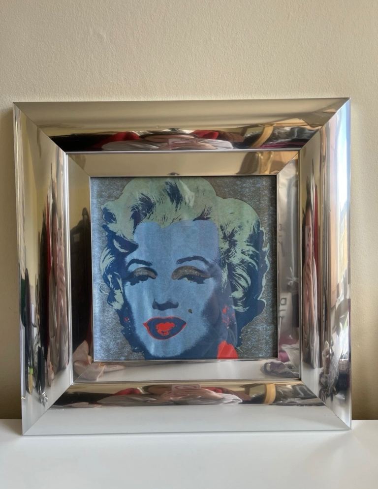 Marilyn Monroe Andy Warhol Style Print in Silver Frame