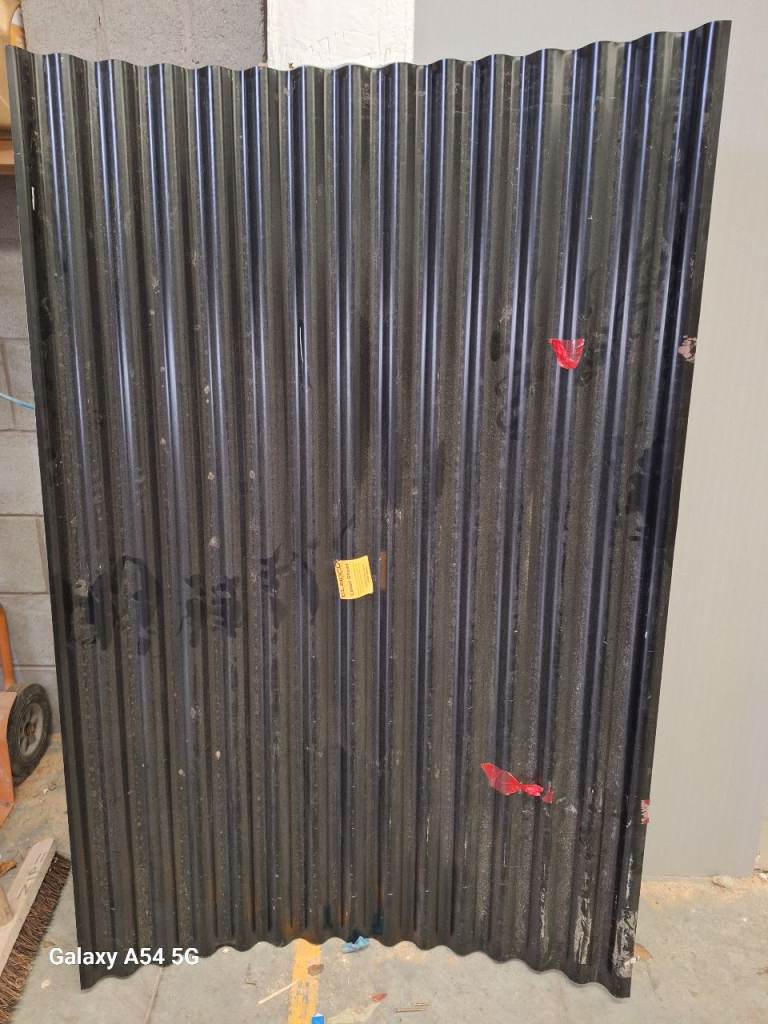 Corrugated Metal Roofing Sheet - Black, Good Condition
