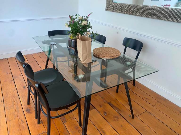 Glass Top Dining Table & Chairs