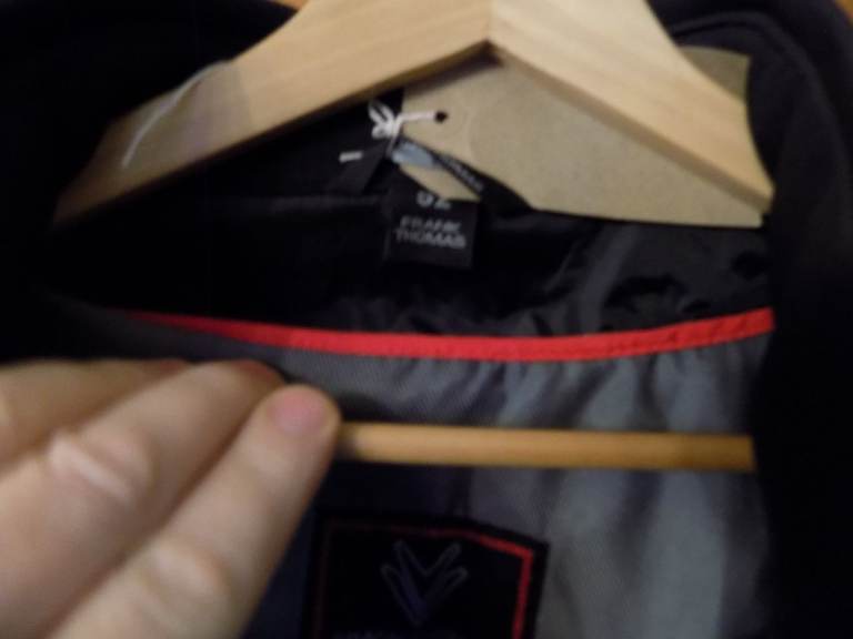 Frank Thomas Black Leather Motorcycle Jacket Size 52 Armoured Motorbike Jacket as good as new  