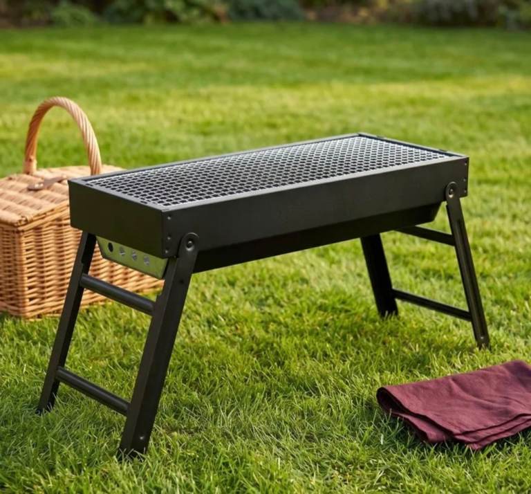Portable Charcoal BBQ Grill – Black, New