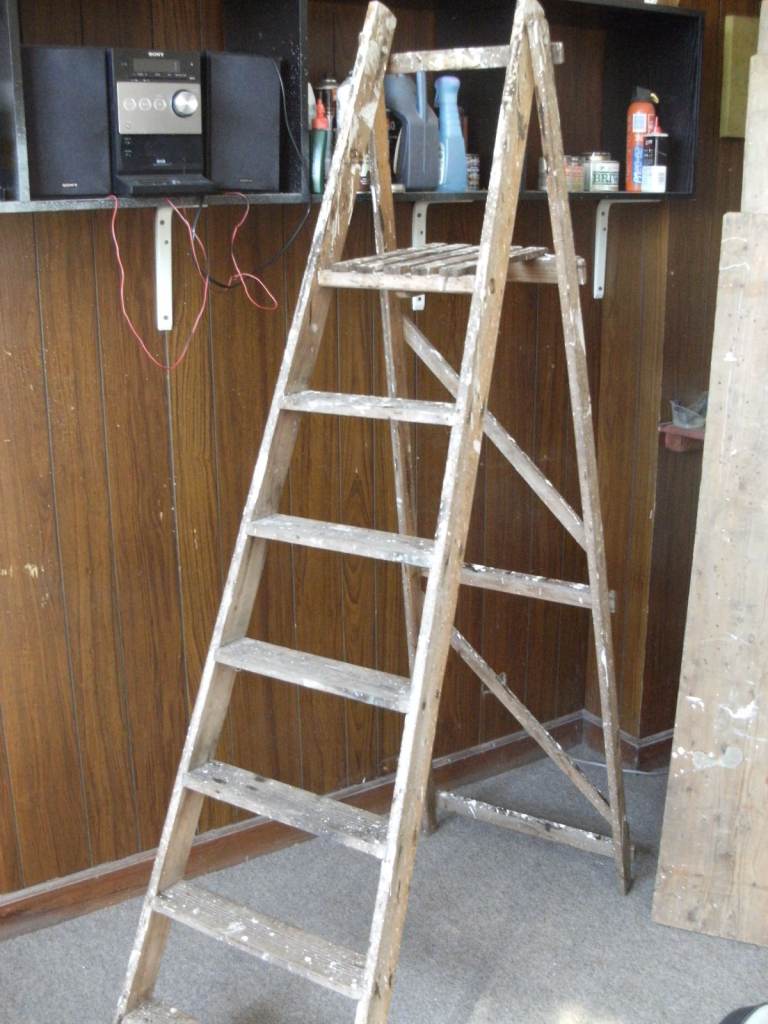 Shabby chic retro vintage wooden step ladder, £40
