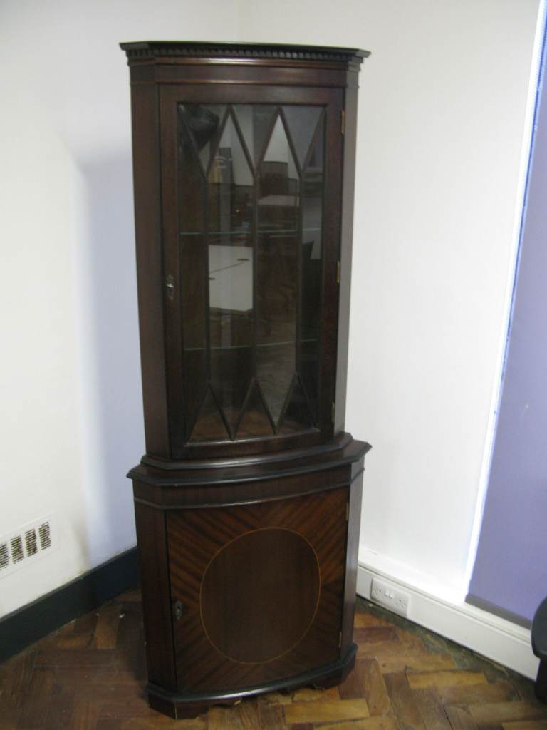 Old Charm Corner Unit or Cabinet with Cupboard and Shelves