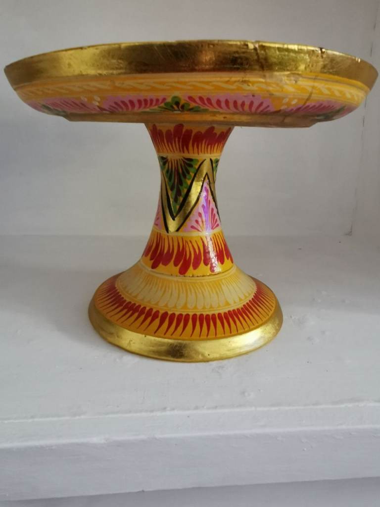Indonesian Balinese temple pedestal offering plate