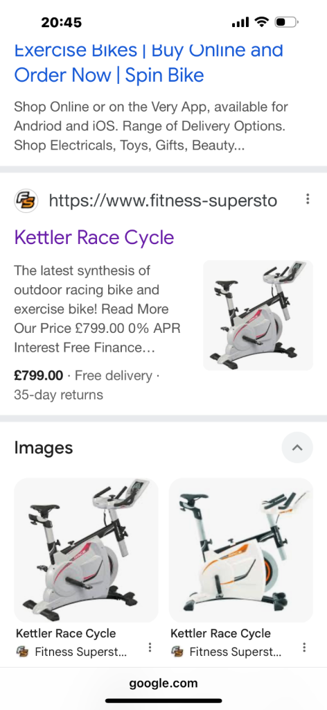 Kettler Race indoor exercise bike-RRP £799