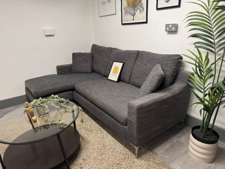 Grey Corner Sofa (Left or Right Hand) - WE DELIVER