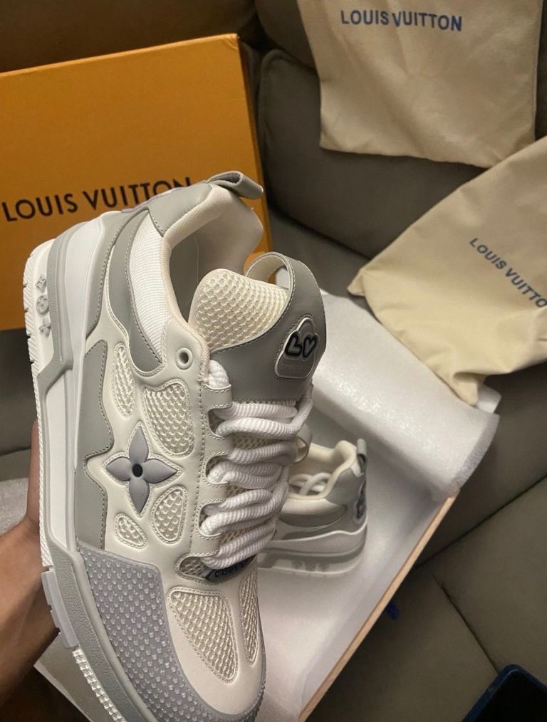 Louis Vuitton Trainers – Grey and White, Brand New
