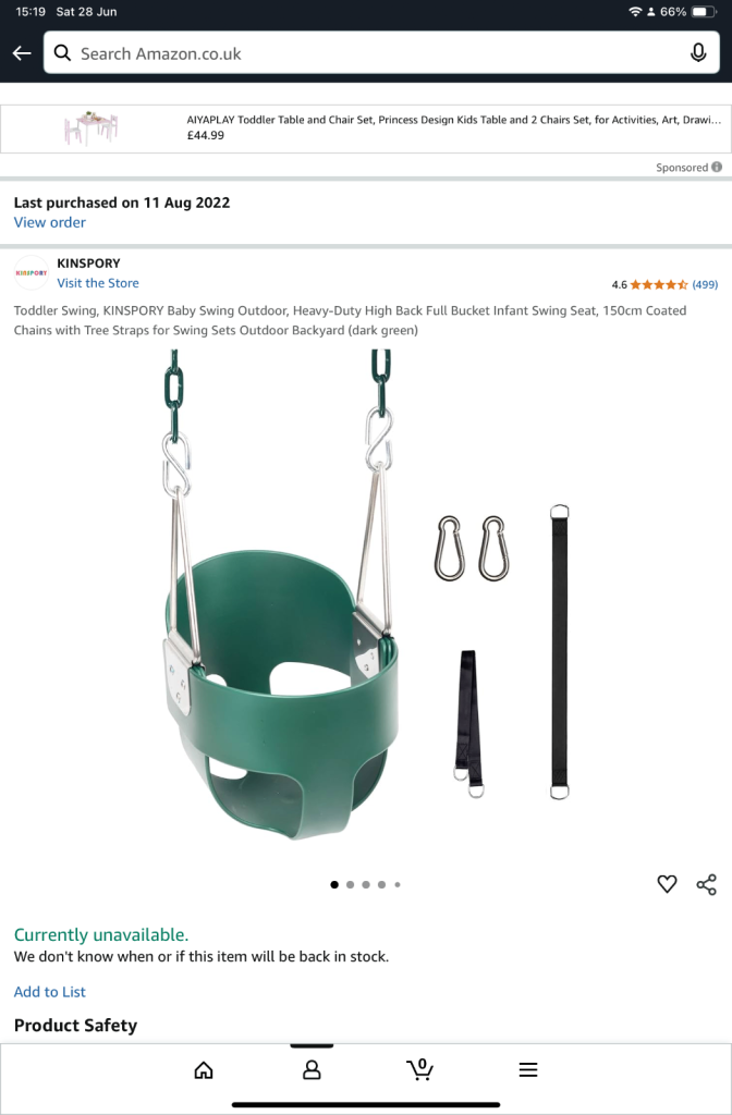 Toddler / Baby swing