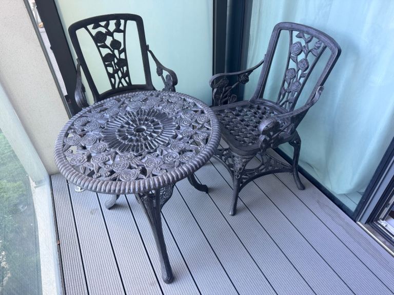 Hard plastic Garden Patio Set – Table and 2 Chairs
