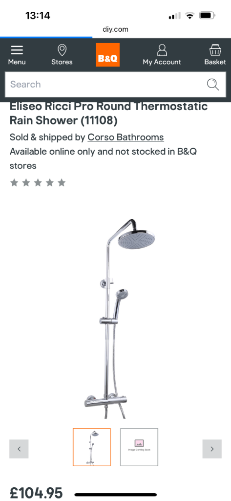 Thermostatic shower chrome