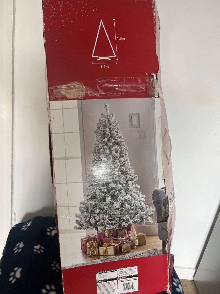 Christmas Tree and Decorations Bundle – Flocked Tree