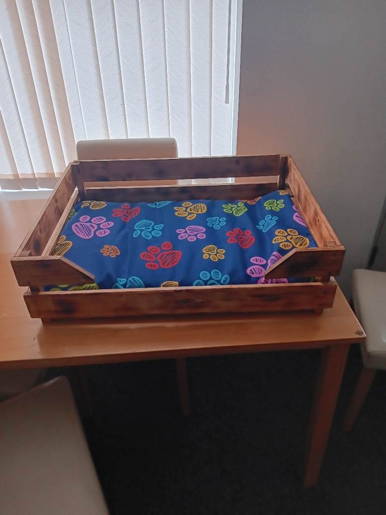Wooden dog bed