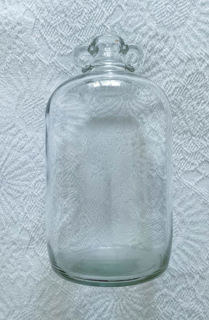 VINTAGE Demijohn Large Clear Glass 5 Litre Bell Jar Handles Wine Beer Making Brewing Fermenting