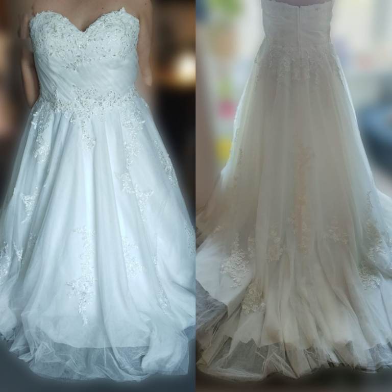 Beautiful Ivory Wedding Dress – UK Size 18, Brand New