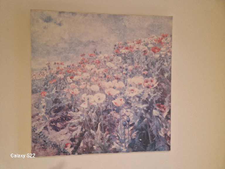 Laura Ashley Canvas Poppy Picture Meadow Fields Poppies flowers as new
