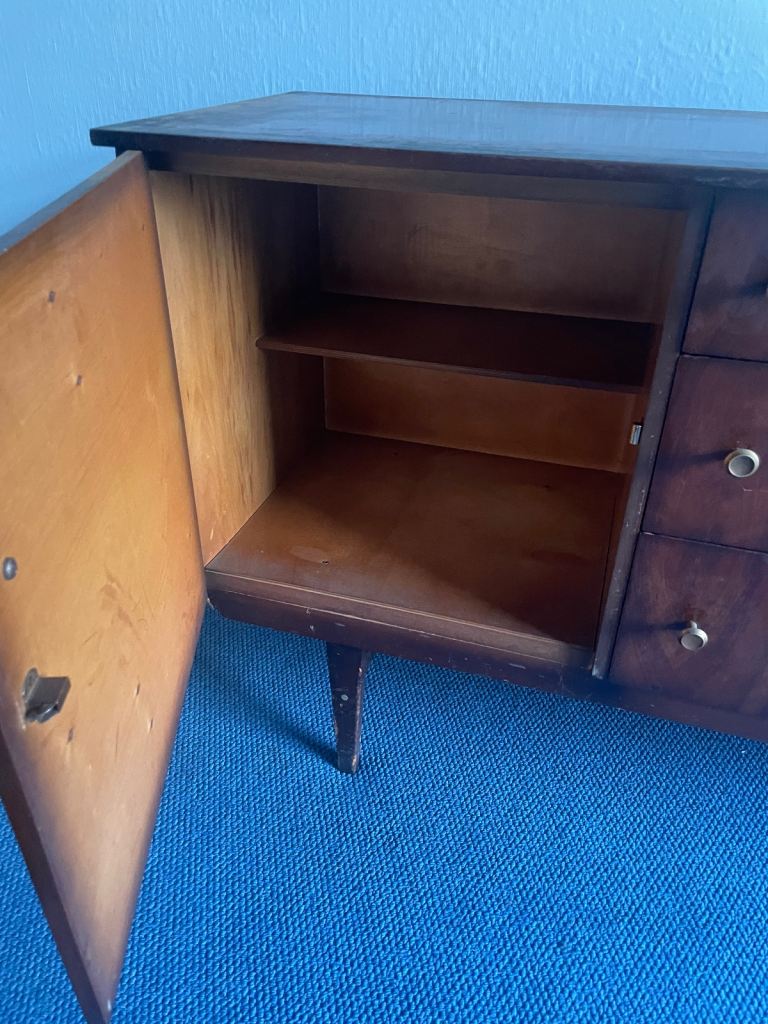 Mid-Century Modern Sideboard / Vintage Teak Credenza Buffet Cabinet (1950s–60s Style)