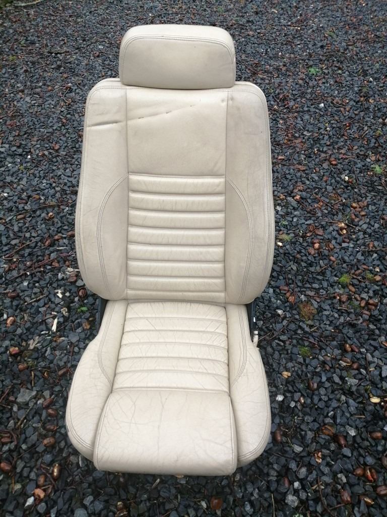 JAGUAR XJS FACELIFT FRONT SPORT MAGNOLIA LEATHER INTERIOR SEATS PAIR