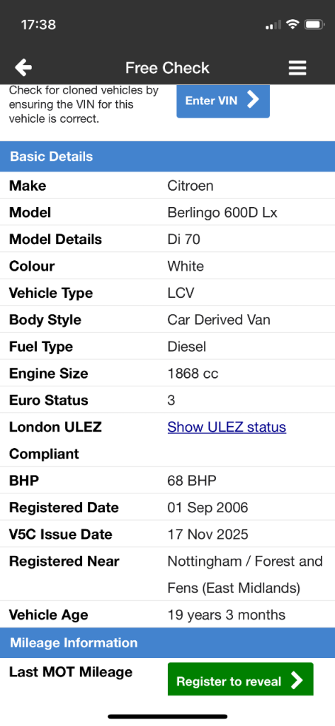 Citroen, BERLINGO, Panel Van, 2006, Manual, 1867 (cc)
