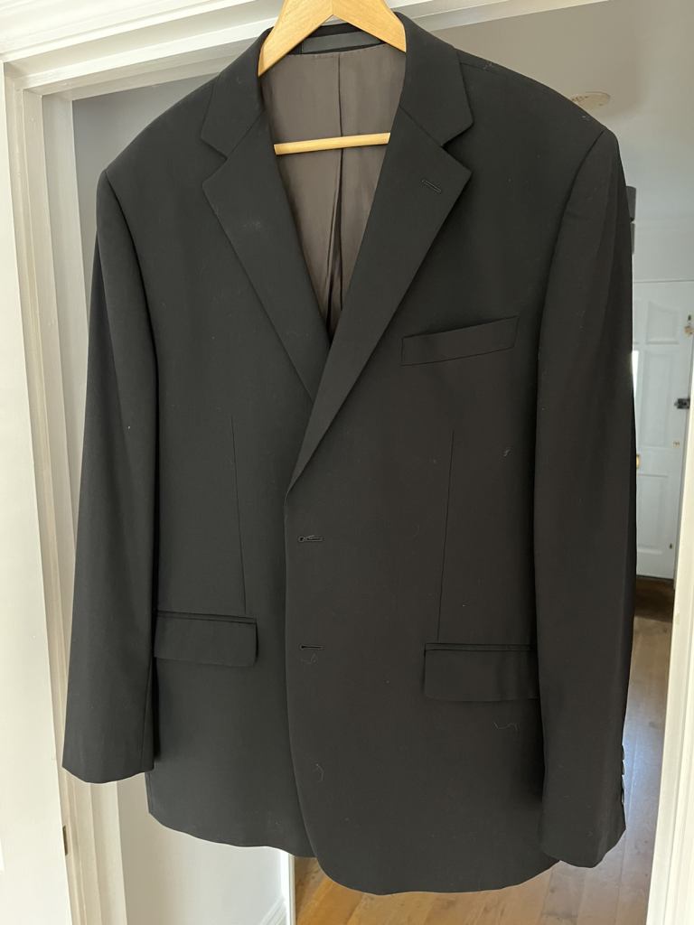 M&S Pure New Wool Black Suit