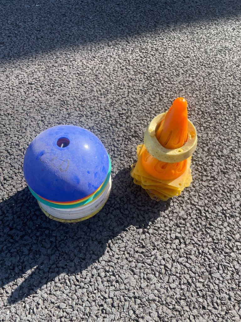 Football cones and discs for sale