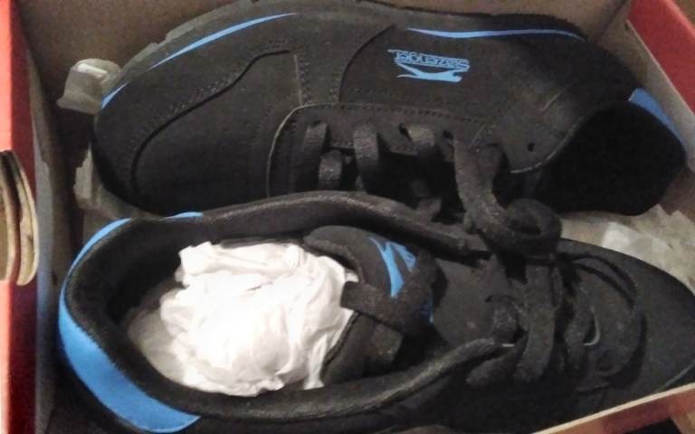 New Slazenger Black and Blue Trainers - Size 6