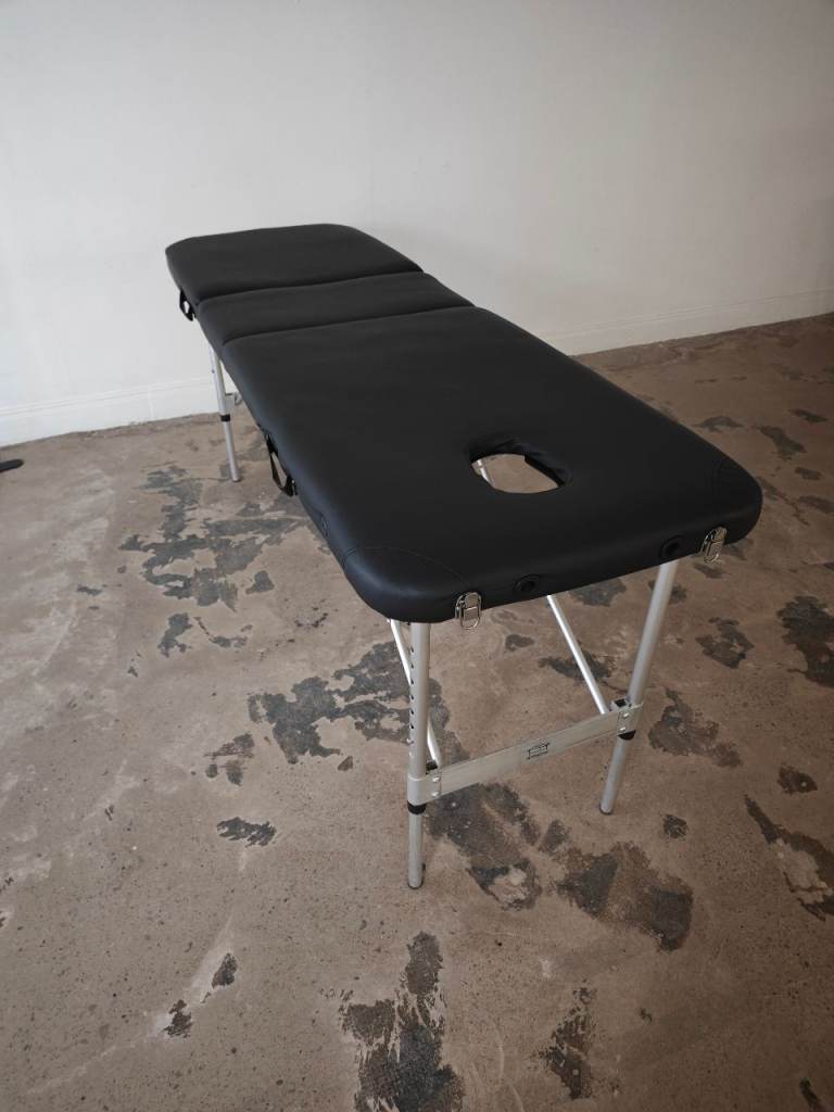 Professional 2-Section Portable Massage Table - Black, Excellent Condition