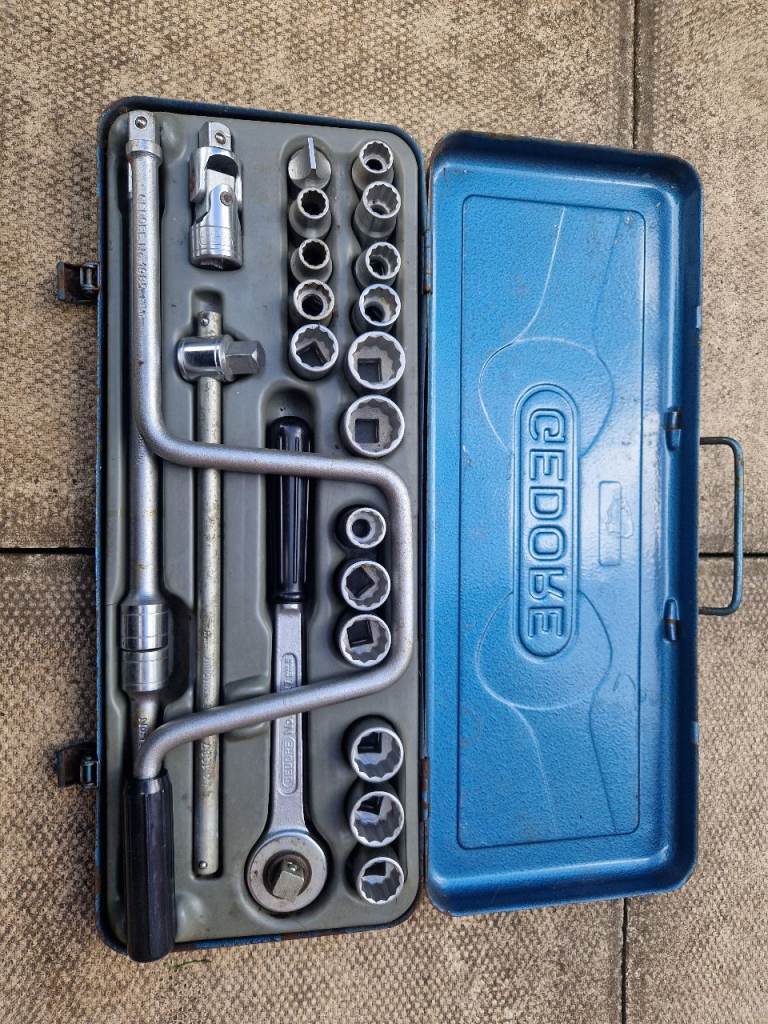 Vintage Gedore D19 AF 1/2 Socket Set Germany Case