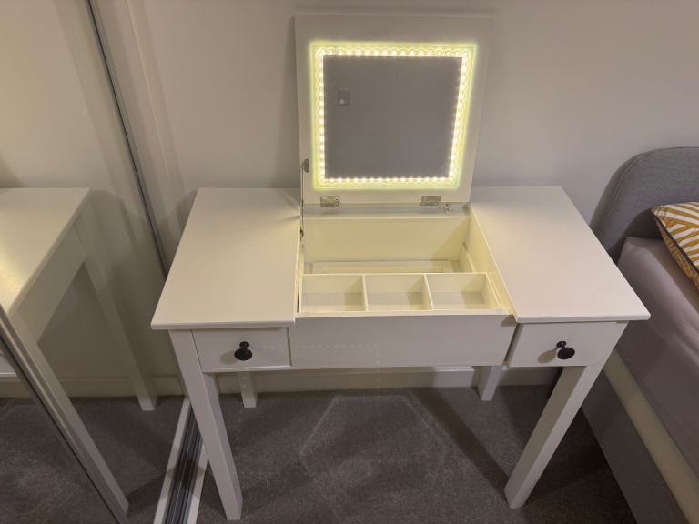 Dressing Table (with LED Mirror and built-in Storage)