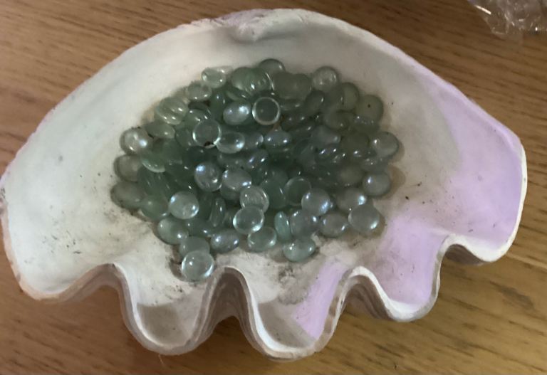 Garden ornament - shell with stones