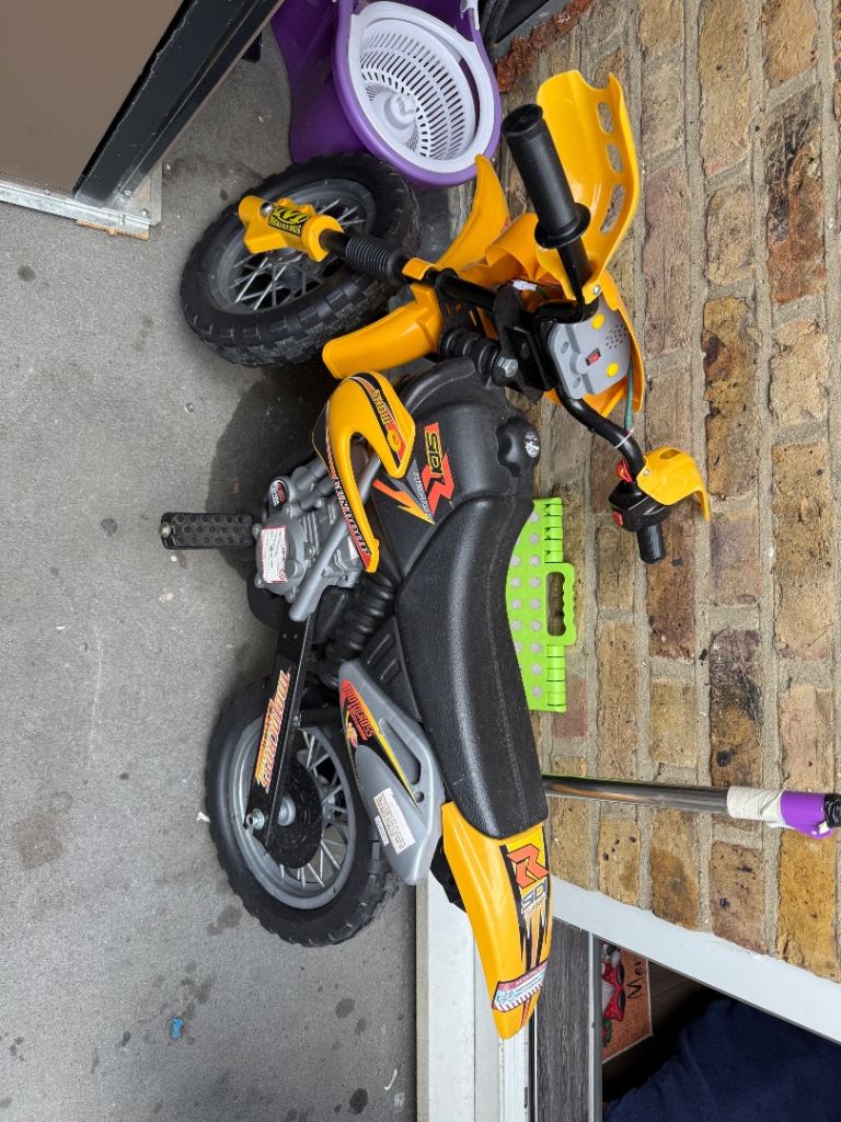 Kids Yellow Ride-On Motorbike Toy – Good Condition