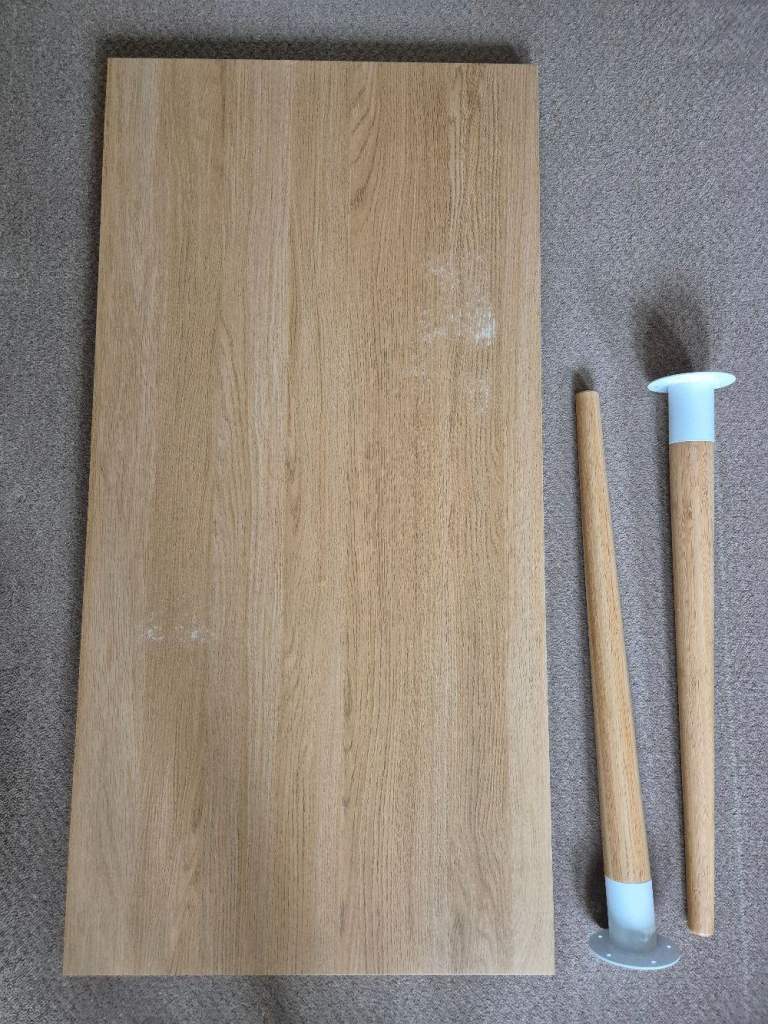 IKEA LINNMON Table top in stained oak colour - 120cm x 60cm with 2 legs